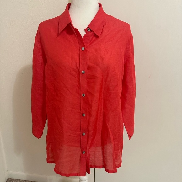 Chicos Button Up Lorena Shirt Womens Sz Medium (2) - Picture 2 of 8